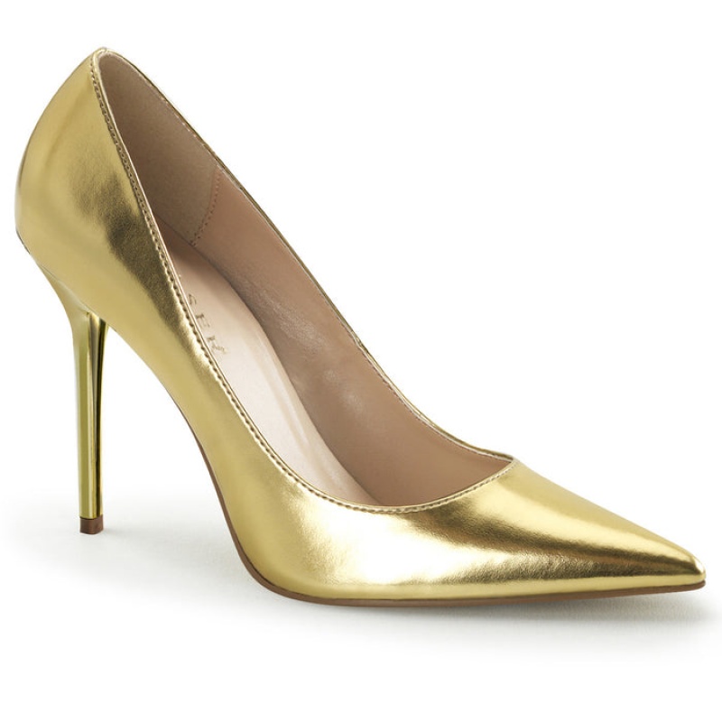 Gold / Metal Pleaser Classique-20 Women's Pumps | HE3028645