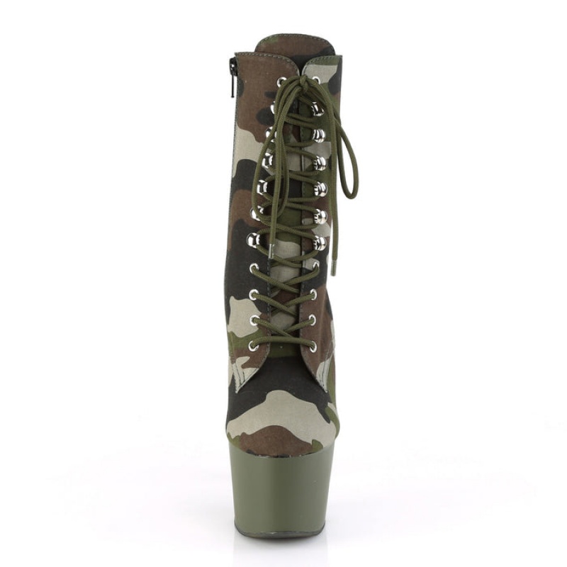 Green Pleaser Adore-1020CAMO Women\'s Boots | YJ3861425