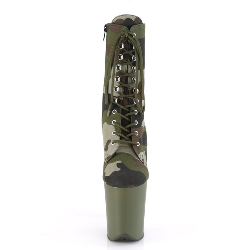 Green Pleaser Flamingo-1020CAMO Women\'s Boots | BL0843651