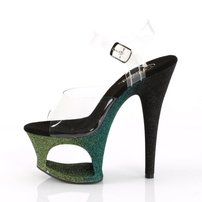 Green Pleaser Moon-708OMBRE Women's Sandals | IN3801275