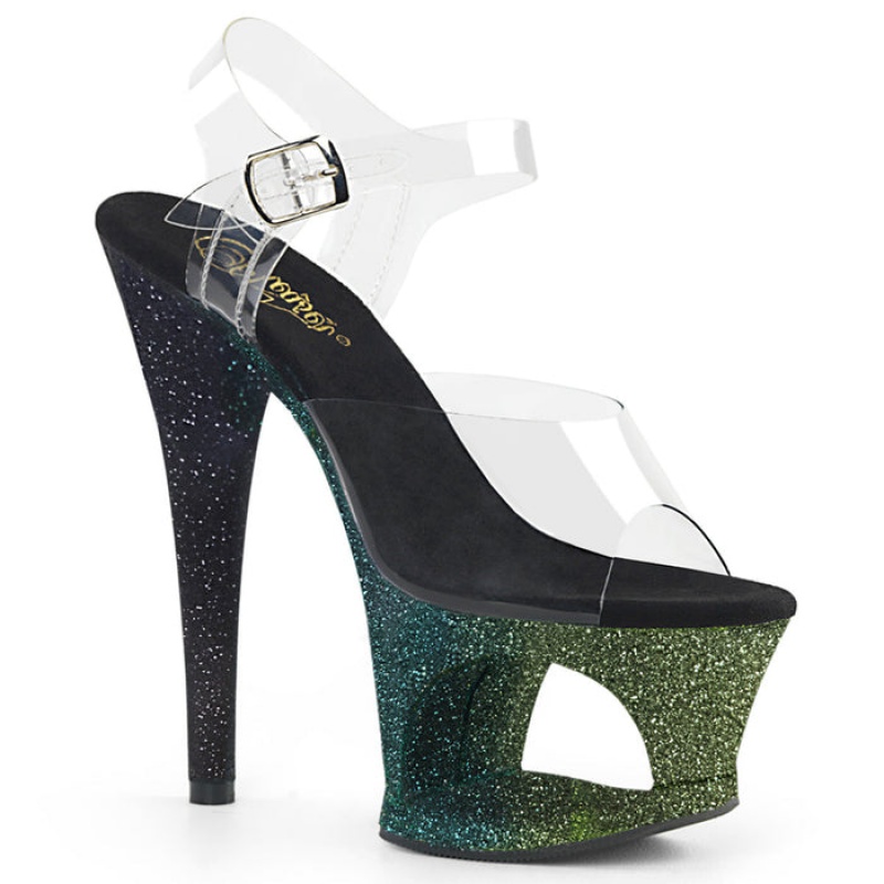 Green Pleaser Moon-708OMBRE Women's Sandals | IN3801275