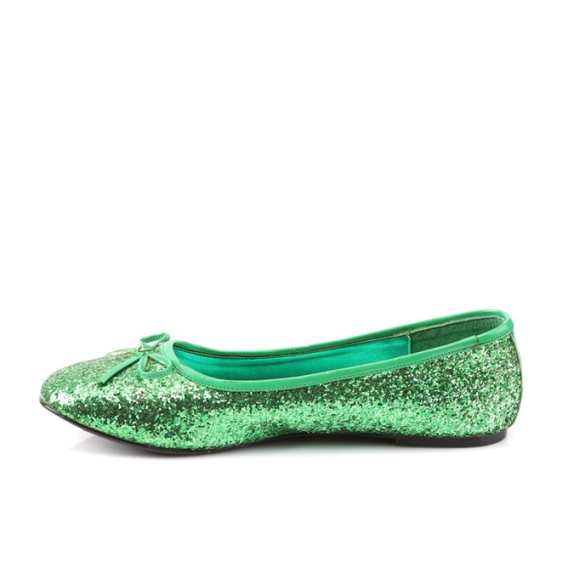 Green Pleaser Star-16G Women's Flats | LU0145396