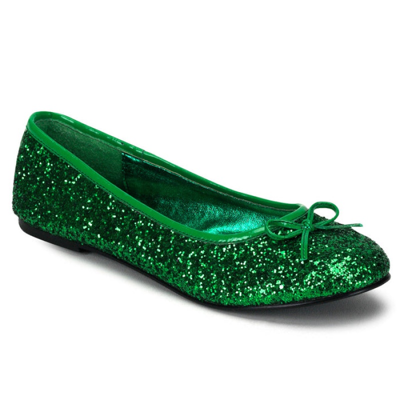 Green Pleaser Star-16G Women's Flats | LU0145396