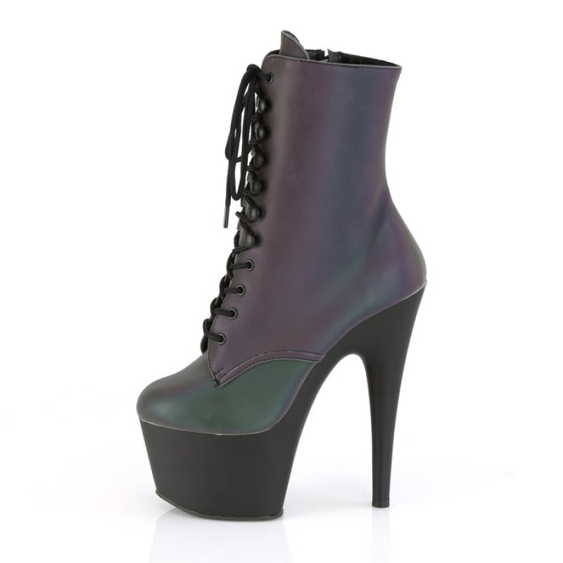 Green / Black Pleaser Adore-1020REFL Women's Boots | DH3172589