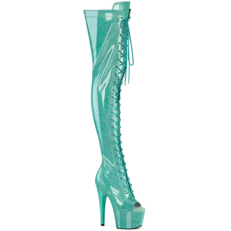 Light / Turquoise Pleaser Adore-3021GP Women's Boots | EI8735129