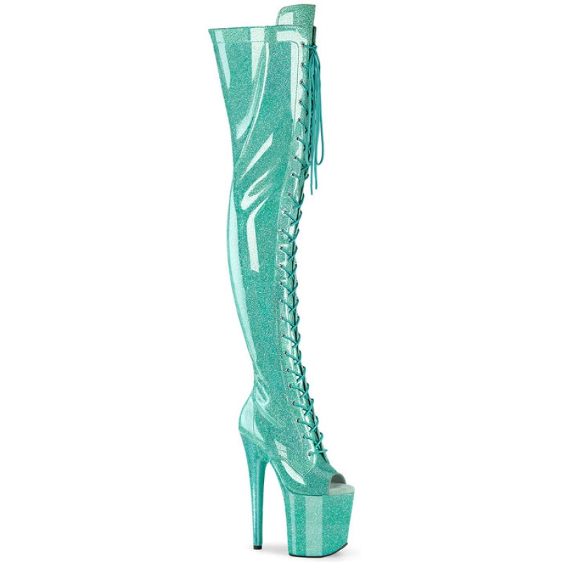 Light / Turquoise Pleaser Flamingo-3021GP Women\'s Boots | FB9302716