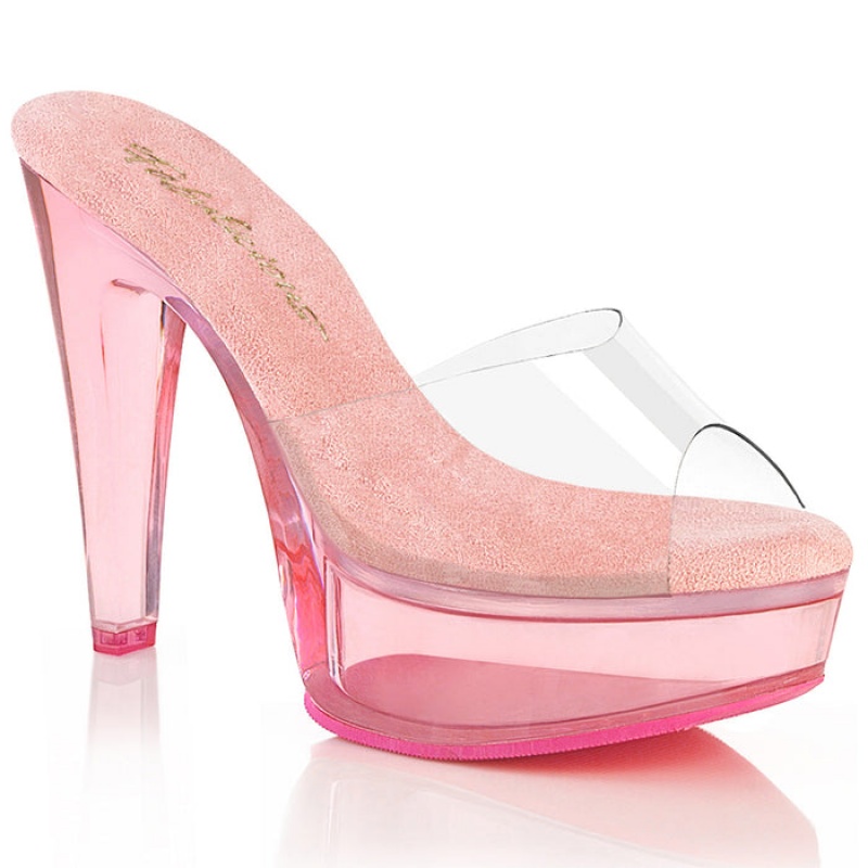 Pink Pleaser Martini-501 Women's Slides | DW8674239