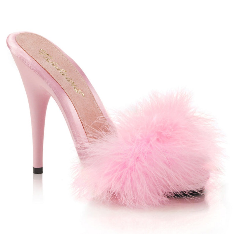 Pink Pleaser Poise-501F Women's Slides | SU7310425