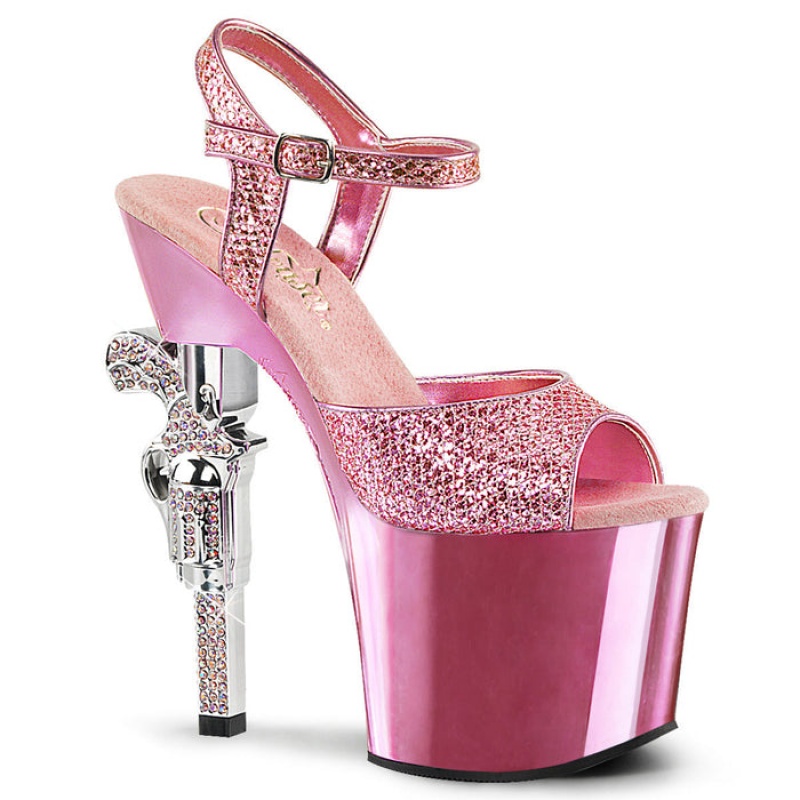 Pink Pleaser Revolver-709G Women's Sandals | DJ6803159