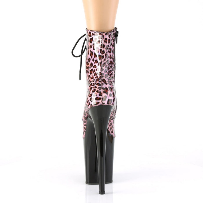 Pink / Black Pleaser Flamingo-1020LP Women's Boots | QG4528760