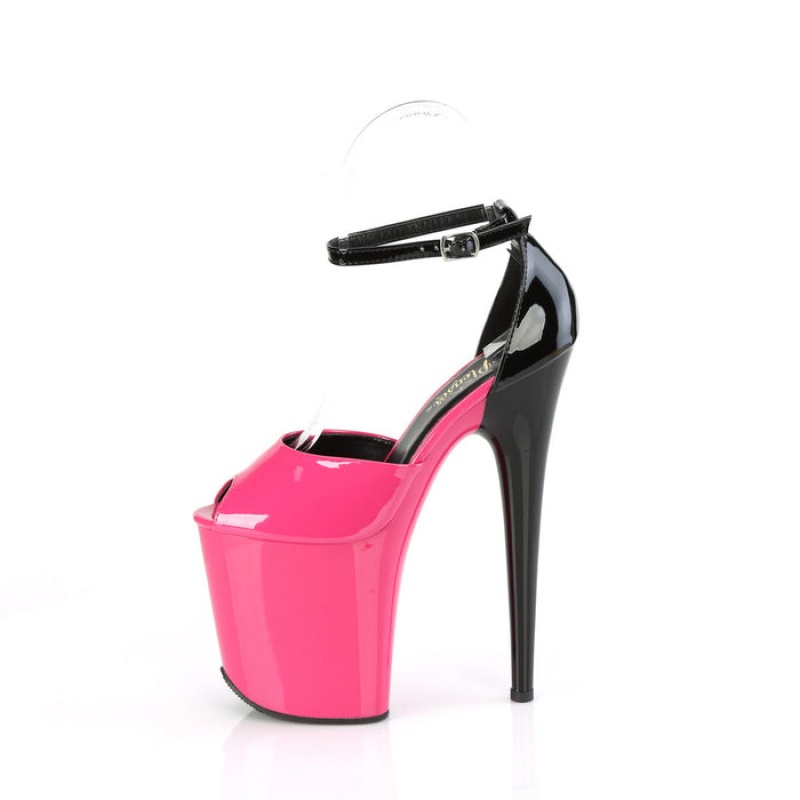 Pink / Black Pleaser Flamingo-868 Women's Sandals | ZK6428139