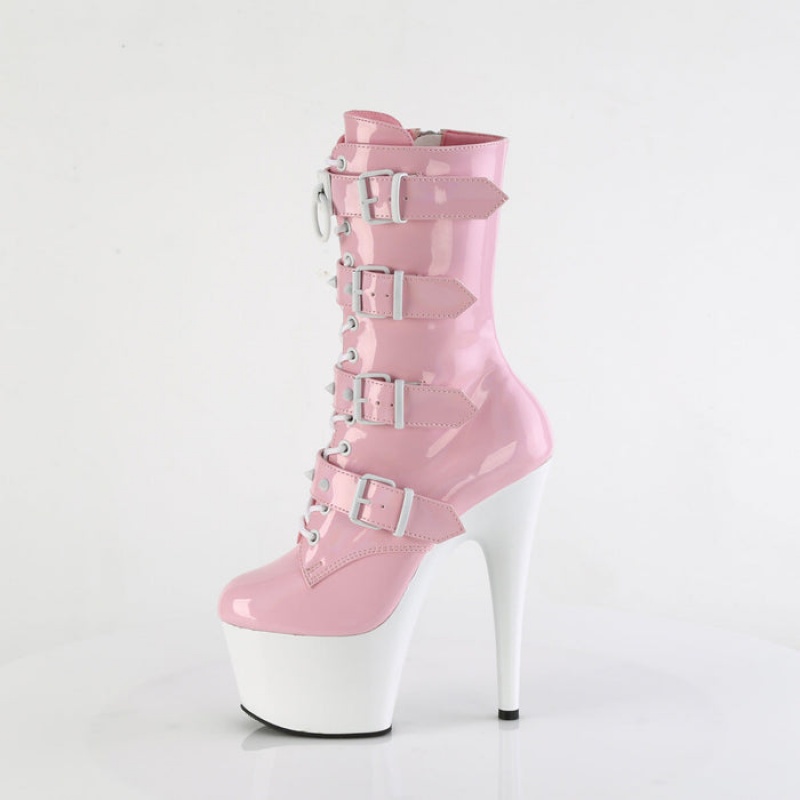 Pink / White Pleaser Adore-1046TT Women's Boots | PT4375162