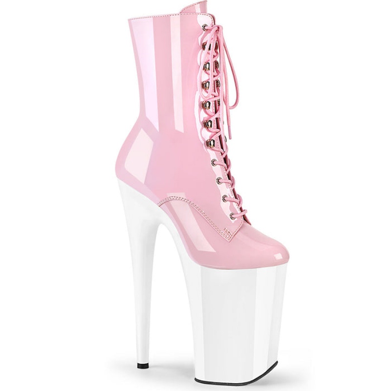 Pink / White Pleaser Infinity-1020 Women's Boots | GU2705934