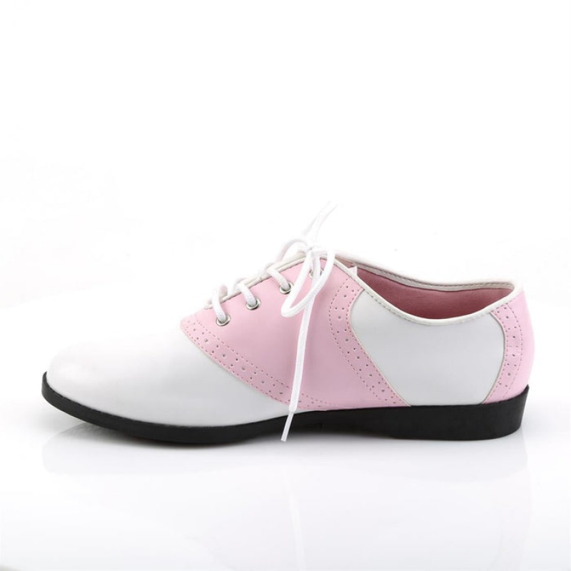 Pink / White Pleaser Saddle-50 Women's Shoes | FD1085247