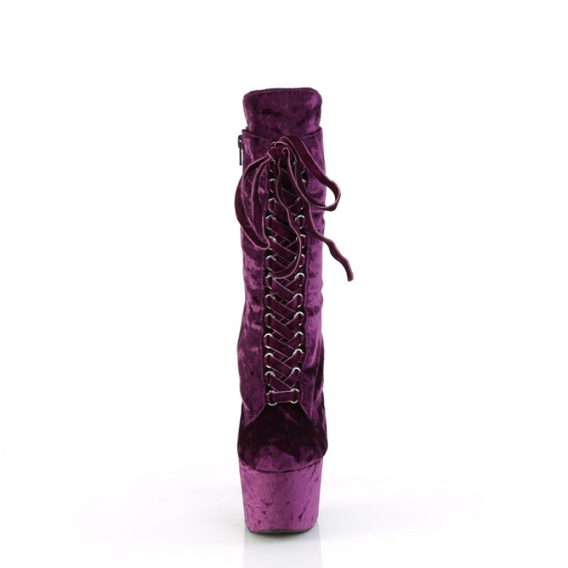 Purple Pleaser Adore-1045VEL Women\'s Boots | OP6802514