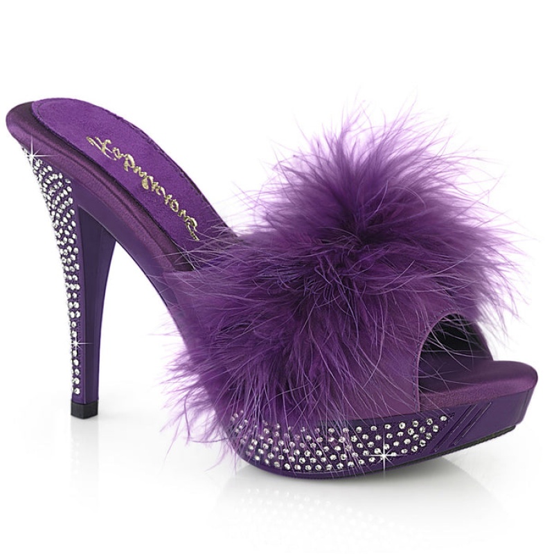 Purple Pleaser Elegant-401F Women's Slides | ND9046518