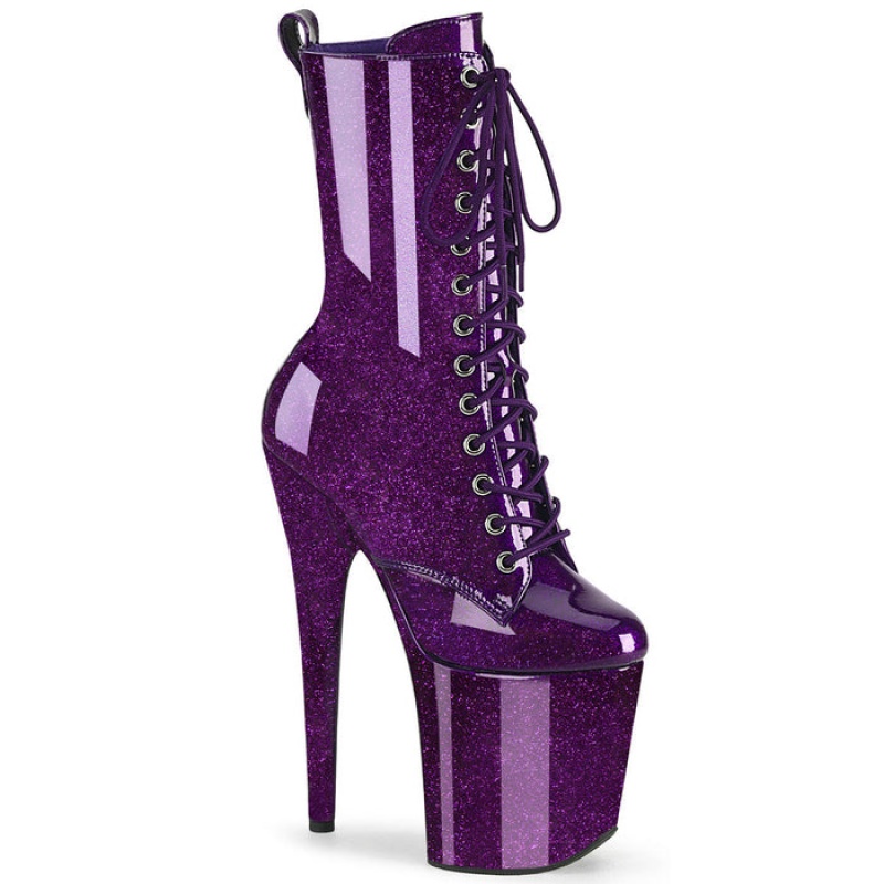 Purple Pleaser Flamingo-1040GP Women's Boots | EX2479650