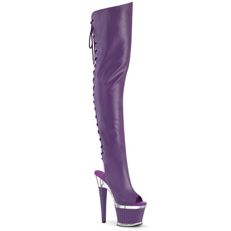 Purple Pleaser Spectator-3030 Women\'s Boots | SR8074193