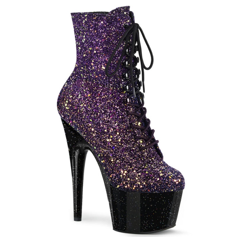 Purple / Black Pleaser Adore-1020OMBG Women's Boots | DB0952648