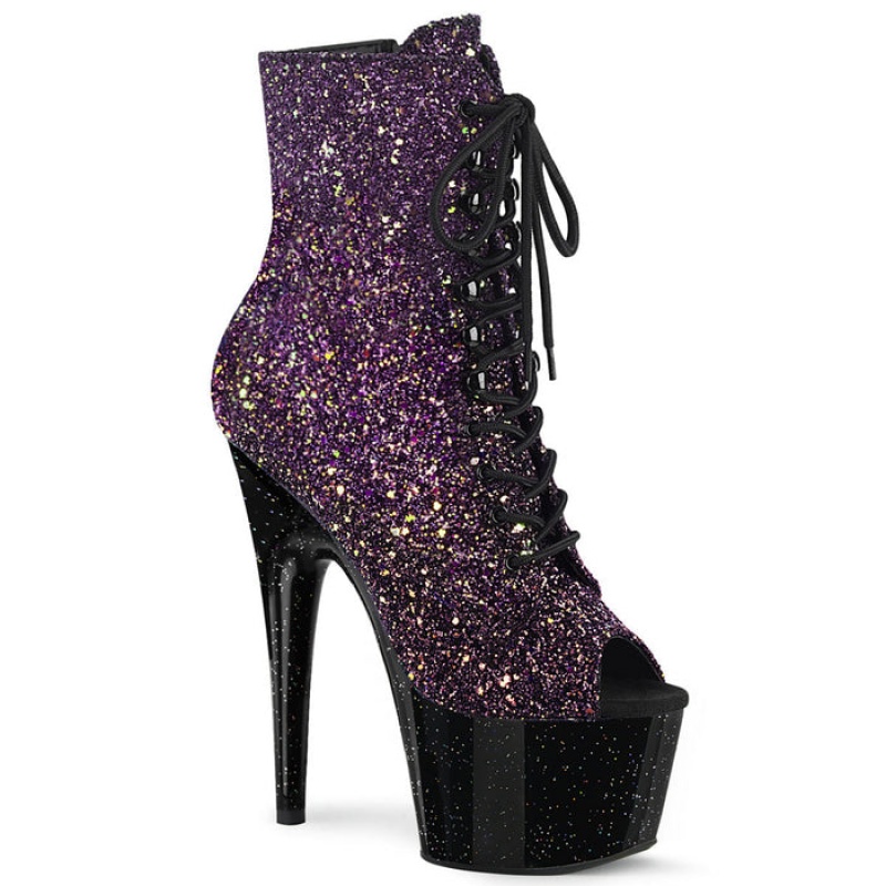 Purple / Black Pleaser Adore-1021OMBG Women's Boots | PH3069281