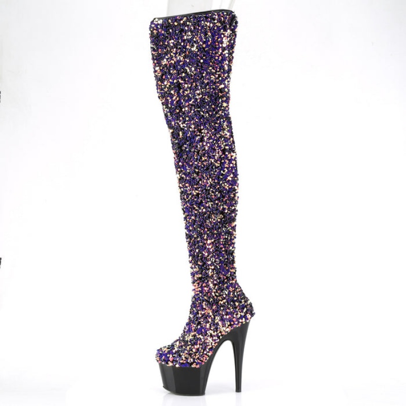 Purple / Black Pleaser Adore-3020 Women's Boots | FZ4873915