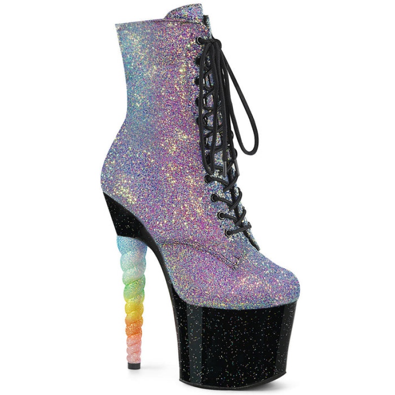 Purple / Black Pleaser Unicorn-1020G Women's Boots | KZ2378156