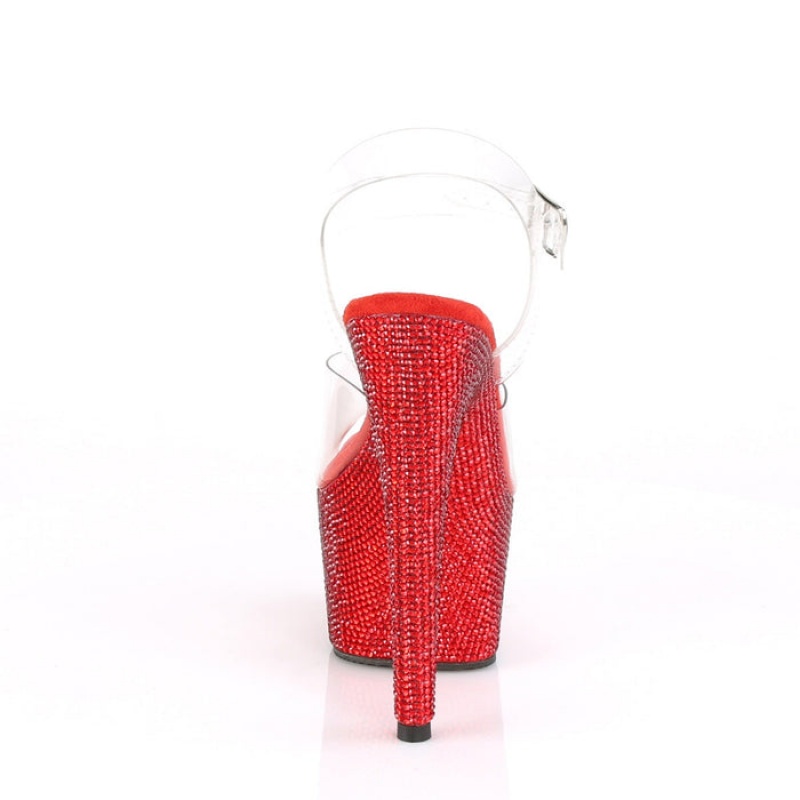 Red Pleaser Bejeweled-708DM Women's Sandals | WH7049185