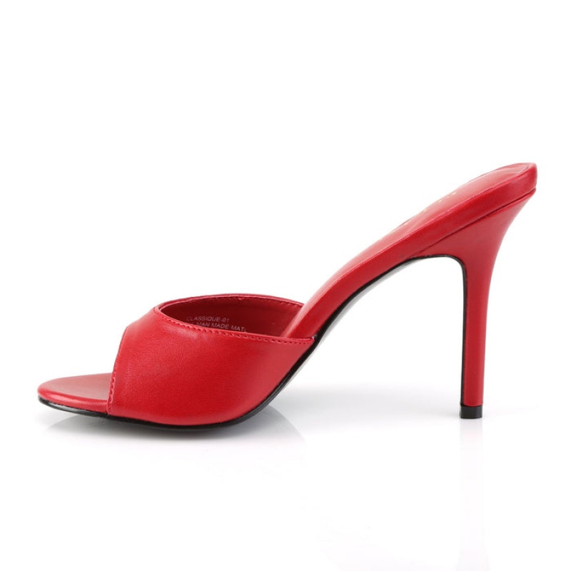 Red Pleaser Classique-01 Women's Slides | FT2043168