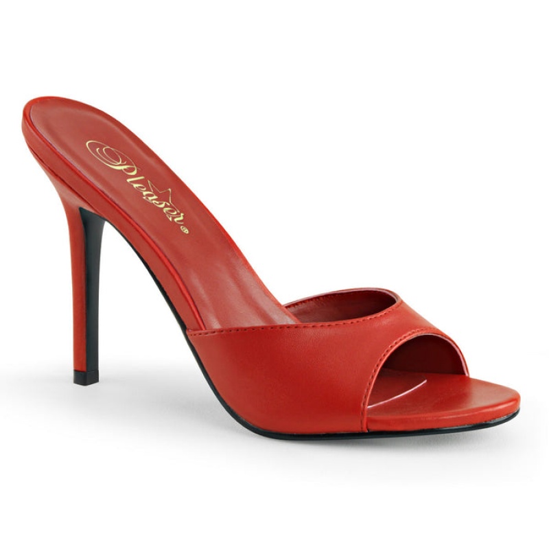 Red Pleaser Classique-01 Women's Slides | FT2043168