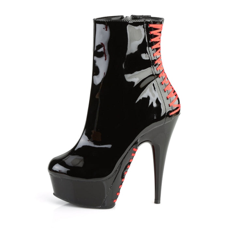 Red / Black Pleaser Delight-1010 Women's Boots | ZC3741906