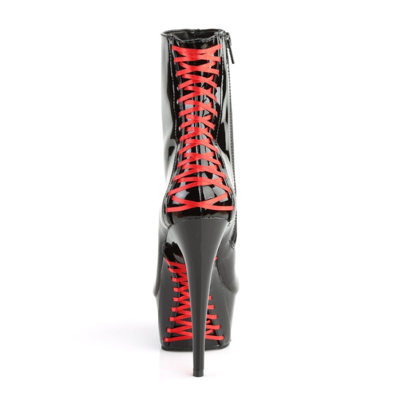 Red / Black Pleaser Delight-1010 Women's Boots | ZC3741906