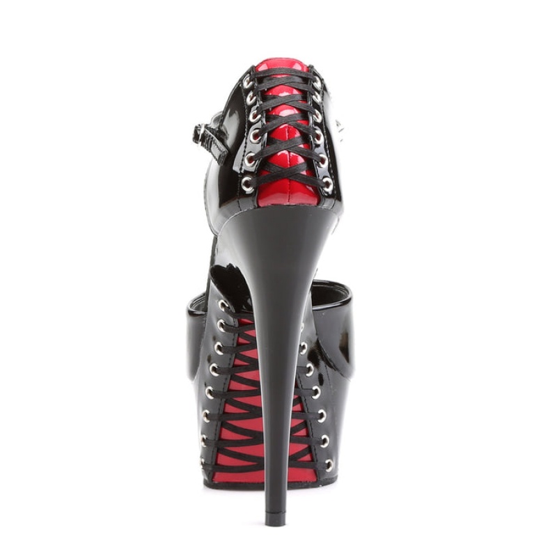 Red / Black Pleaser Delight-660FH Women's D'Orsay | UN5268931