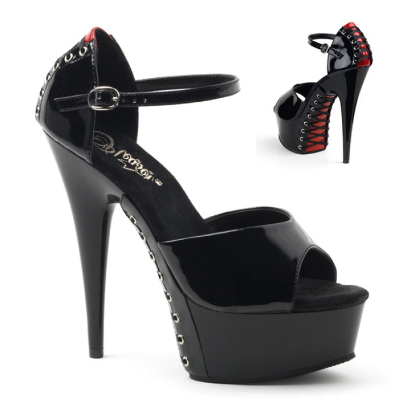 Red / Black Pleaser Delight-660FH Women's D'Orsay | UN5268931