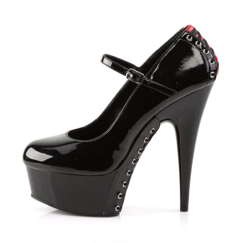 Red / Black Pleaser Delight-687FH Women's Pumps | NC6274385