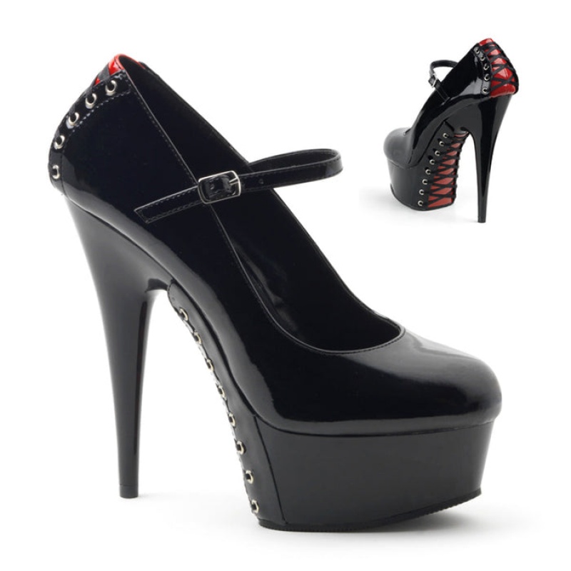 Red / Black Pleaser Delight-687FH Women's Pumps | NC6274385