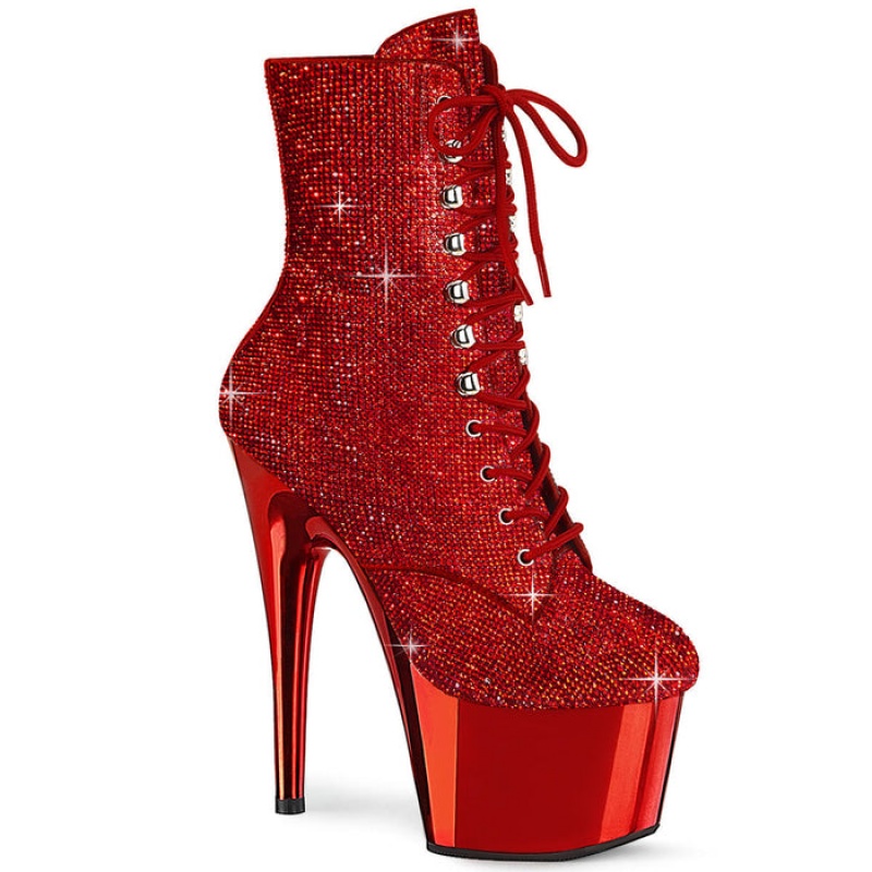 Red / Red Pleaser Adore-1020CHRS Women's Boots | TZ8257041