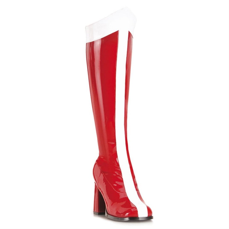 Red / White Pleaser Gogo-305 Women's Boots | RL4931278