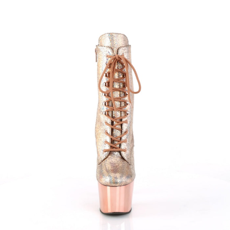 Rose / Gold Pleaser Adore-1020HM Women's Boots | JE8640237