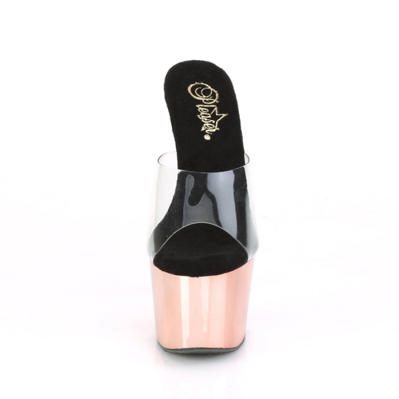 Rose / Gold Pleaser Adore-701 Women's Slides | OA5270839