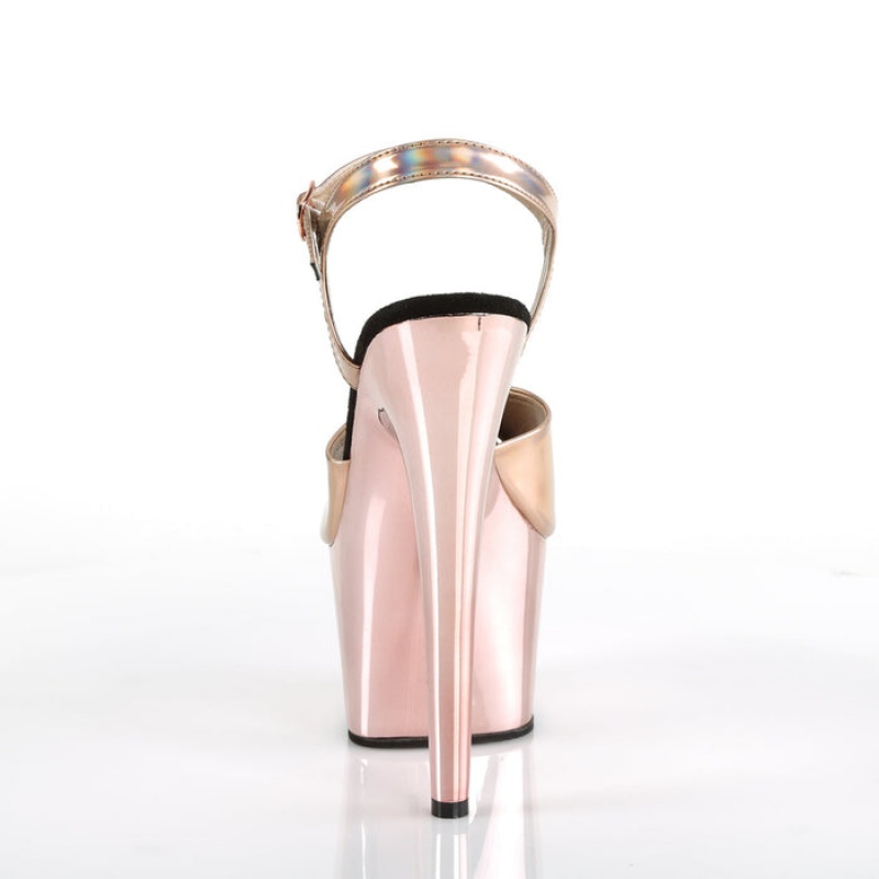 Rose / Gold Pleaser Adore-709HGCH Women's Sandals | GB2517603