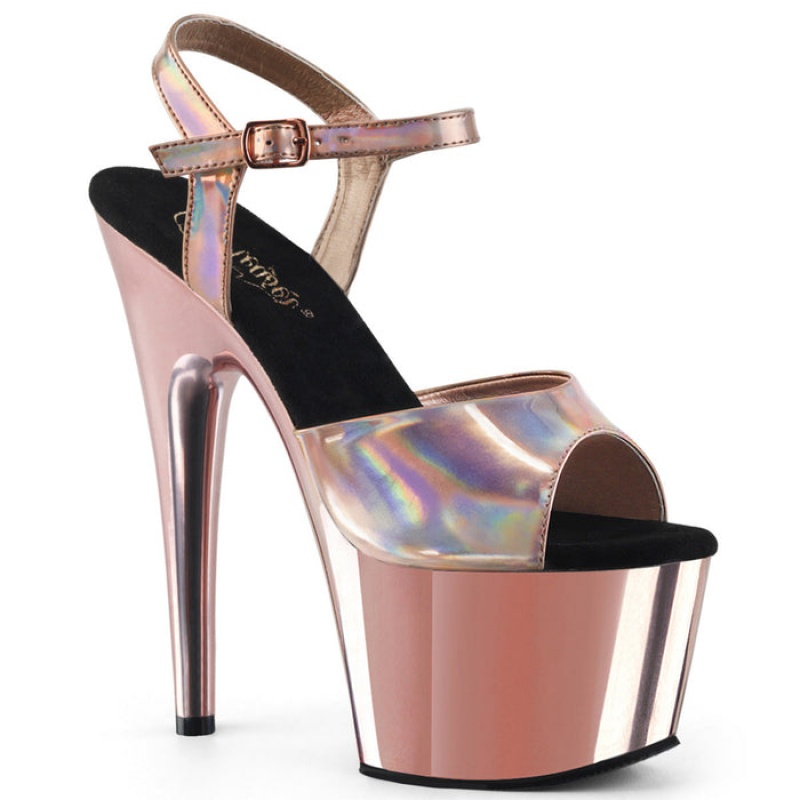 Rose / Gold Pleaser Adore-709HGCH Women's Sandals | GB2517603