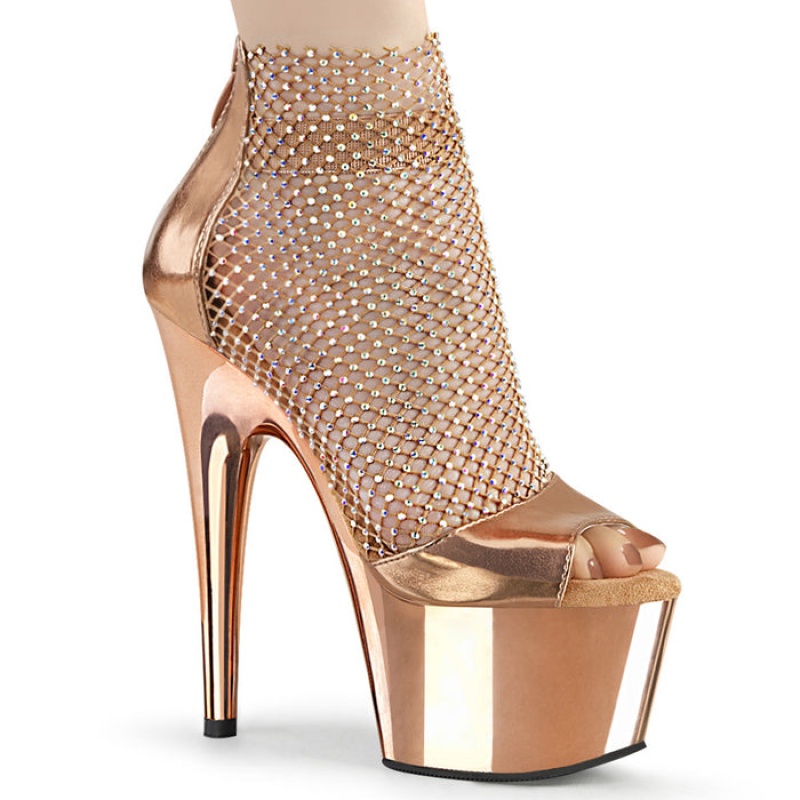 Rose / Gold Pleaser Adore-765RM Women's Sandals | ZM7254631