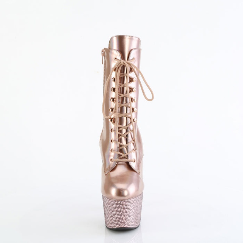 Rose / Gold Pleaser Bejeweled-1020-7 Women's Boots | QB9543601