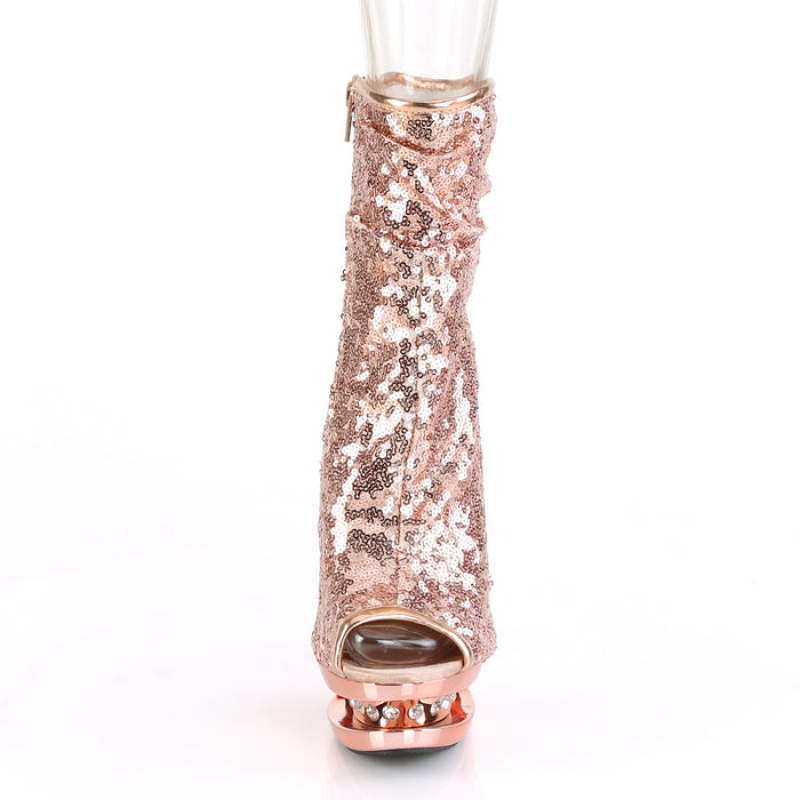 Rose / Gold Pleaser Blondie-R-1008 Women's Boots | FR0619384