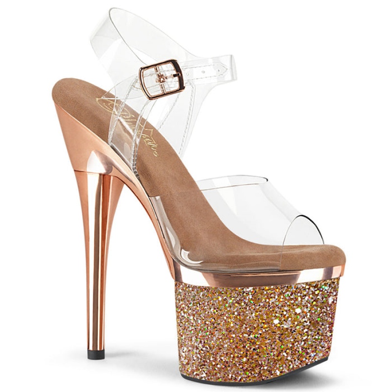 Rose / Gold Pleaser Esteem-708CHLG Women's Sandals | CQ4365789