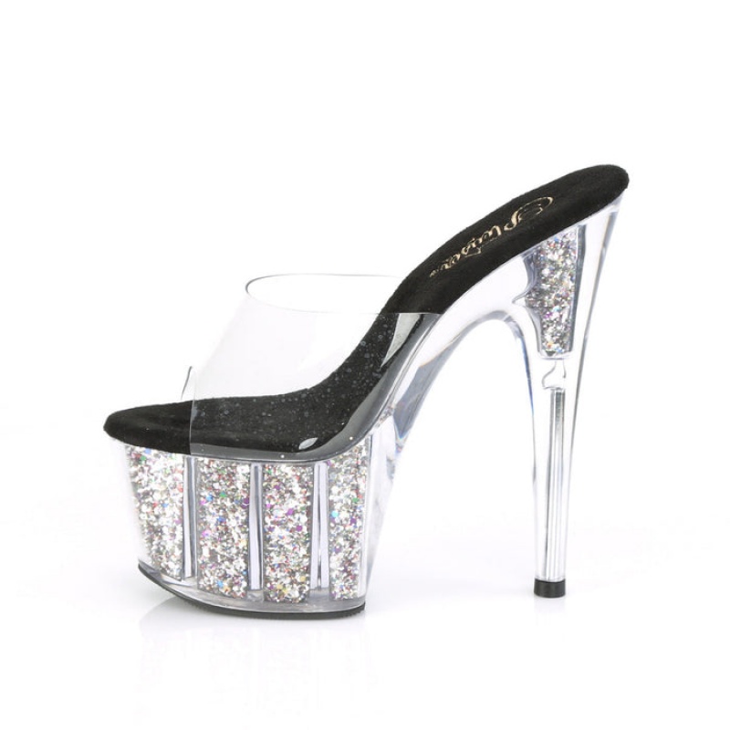 Silver Pleaser Adore-701CG Women's Slides | XO1845726