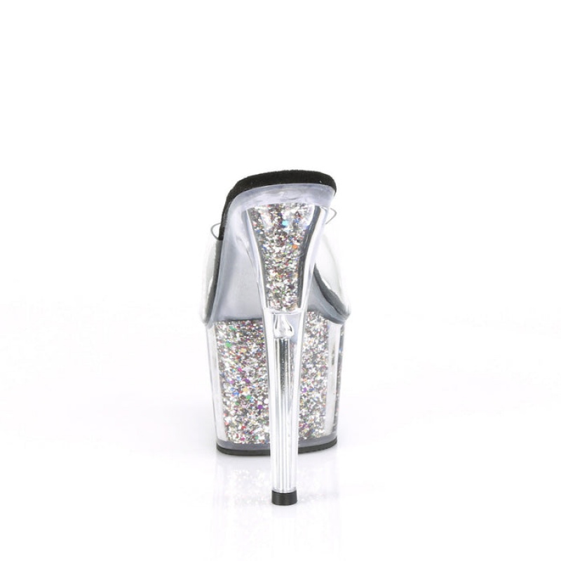 Silver Pleaser Adore-701CG Women's Slides | XO1845726