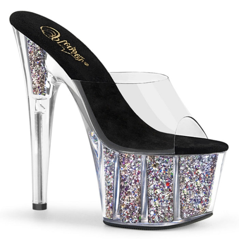 Silver Pleaser Adore-701CG Women's Slides | XO1845726