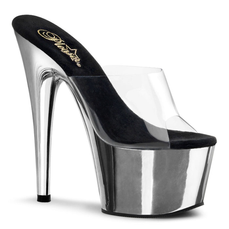 Silver Pleaser Adore-701 Women's Slides | ZO2637049