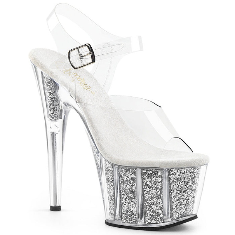 Silver Pleaser Adore-708G Women's Sandals | RI8602473